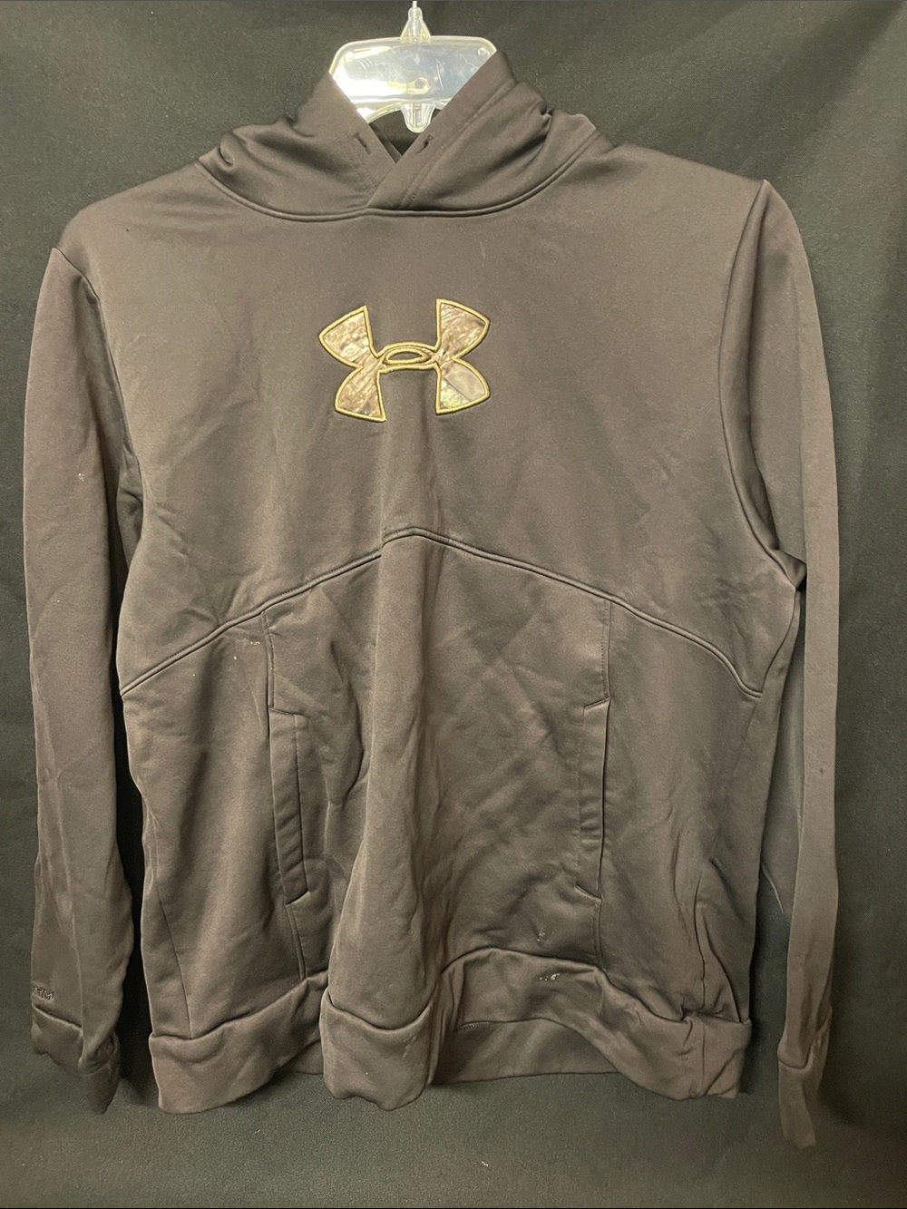 Under Armour Black Pullover Hoodie with Gold Logo